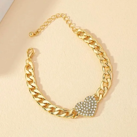 Rhinestone Heart Decor Bracelet Gift - Picture 2 of 4
